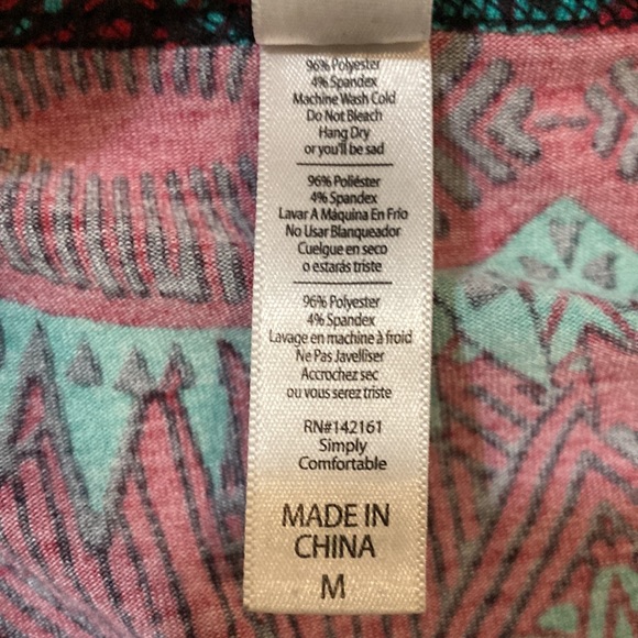 LuLaRoe Aztec Print Perfect Tee— Size Medium - Picture 4 of 5